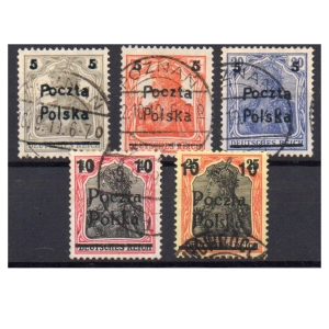 1919 Fi. 66 - 70 kasowane  Wydanie przedrukowe Dyrekcji PiT w Poznaniu