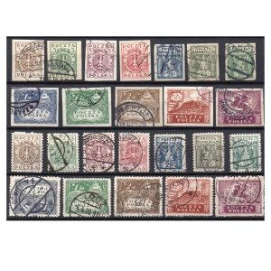 1919 Fi. 85 - 96 AB kasowane Wydanie markowe cięte ząbkowane