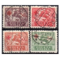1921 Fi. 121 - 124 kasowane Wydanie przedrukowe z dopłatą na PCK
