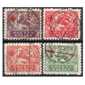 1921 Fi. 121 - 124 kasowane Wydanie przedrukowe z dopłatą na PCK