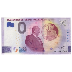 2026 banknot 0 euro - Muzeum Monet i Medali Jana Pawła II - Częstochowa