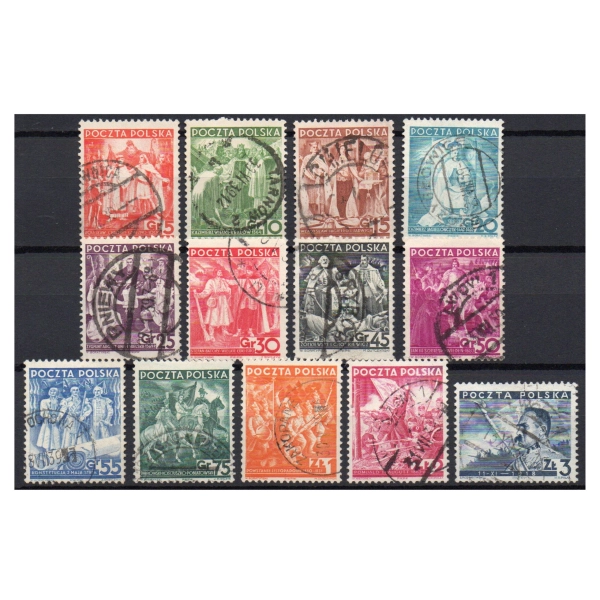 1938 Fi. 310 - 322 kasowane Seria historyczna znaczki pocztowe