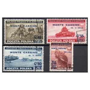 1944 Fi. P338 - T338 kasowane Emigracja Monte Cassino seria znaczków