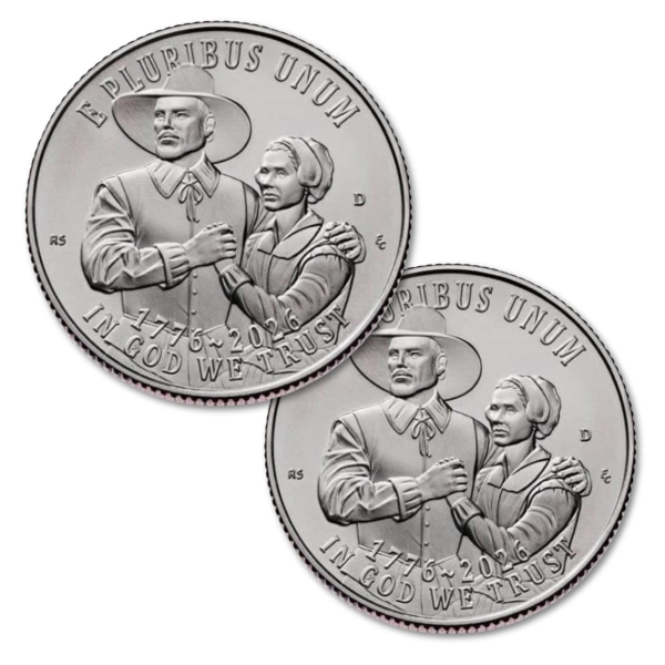 USA 25 centów 2026 250-lecie USA Mayflower mennice D+P
