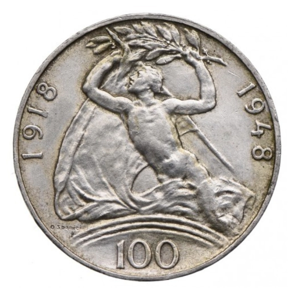 Srebrna Moneta 100 koron Czechosłowacja 1948