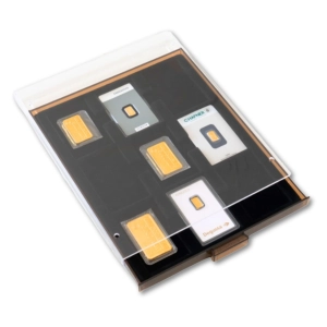 Paleta MB na 9 sztabek złota w Certipakach  54x85 mm Leuchtturm kaseta  czarna