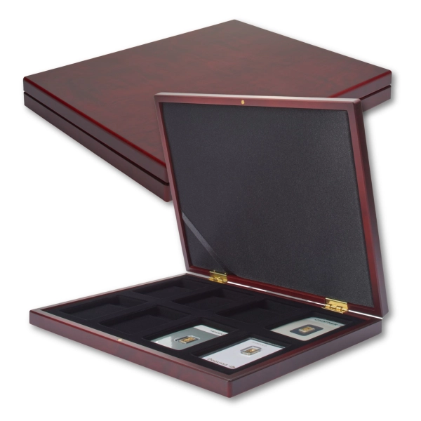 Kaseta na 8 sztabek złota w blistrach  Leuchtturm  pudełko Volterra na złote sztabki w Certipackach