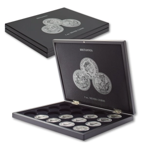 Kaseta na srebrne monety Britannia Leuchtturm 20 monet w kapslu