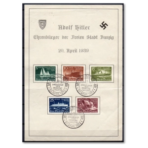 WMG 1939 Karnet Fi. 295-299 kasowany Hitler honorowy obywatel Wolnego Miasta Gdańska