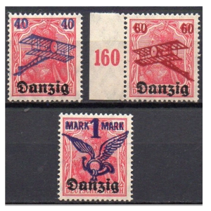 WMG 1921 Fi. 44-46 ** Wydanie lotnicze I - seria znaczków