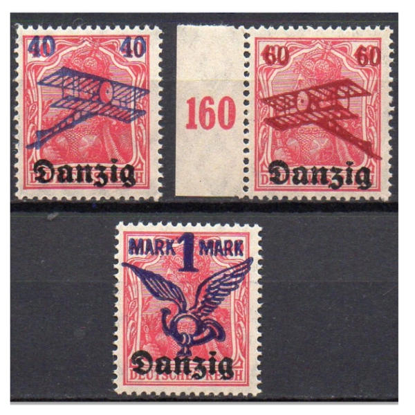 WMG 1921 Fi. 44-46 ** Wydanie lotnicze I - seria znaczków