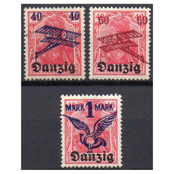 WMG 1921 Fi. 44-46 ** Wydanie lotnicze I - znaczki pocztowe