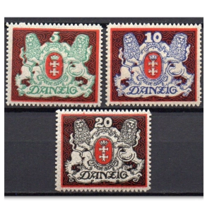 WMG 1921 Fi. 81-83 L ** Herb Gdańska seria znaczków