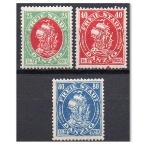 WMG 1921 Fi. 57-59 ** Proklamacja WMG - seria znaczków