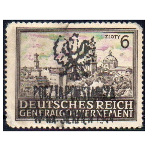 1944 Fi. 63 Powstania Warszawskie wydanie mokotowskie na znaczku GG 115 - gwarancja Schmutz