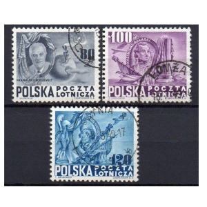 1948 Fi. 489 - 491 kasowane Bojownicy seria znaczków