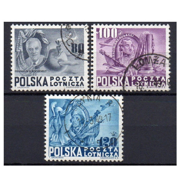 1948 Fi. 489 - 491 kasowane Bojownicy seria znaczków