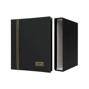 Okładka z futerałem do kart Optimum Optima czarna Fischer - na pocztówki, banknoty, monety