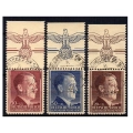 1942 Fi. kasowane GG 89 - 91 53 urodziny Hitlera - znaczki z górnym marginesem