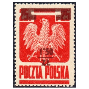 1945 Fi. 376 b FII T2 ** Czerwony 1.50zł Wydanie przedrukowe - gwarancja