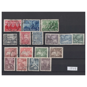 1949 Rocznik znaczki kasowane