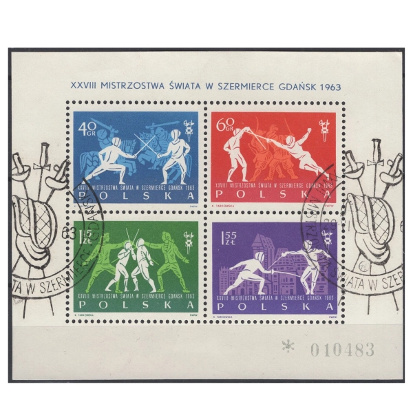 1963 Fi. blok 38 kasowany Szermierka
