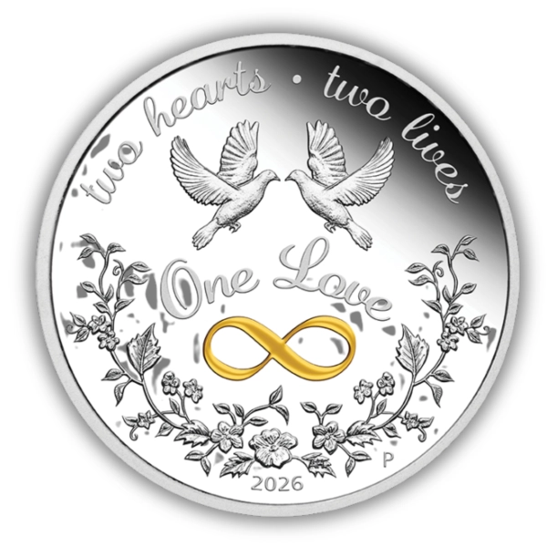 One Love 2026 – 1 oz srebrna moneta Ag 9999 Proof | Wyjątkowy prezent dla zakochanych