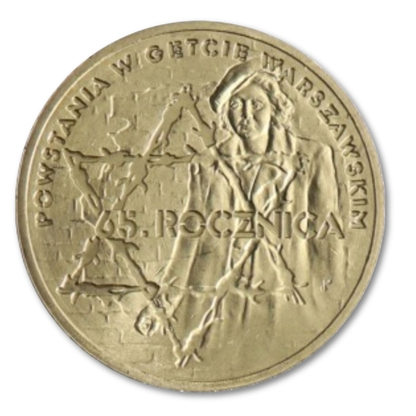 2 złote 2008 NG 65. Rocznica Powstania w Getcie monety kolekcjonerskie 25 sztuk