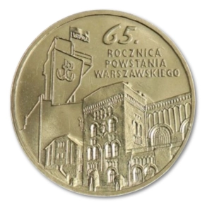 2 złote 2009 NG 65. rocznica Powstania Warszawskiego monety z woreczka menniczego 25 sztuk