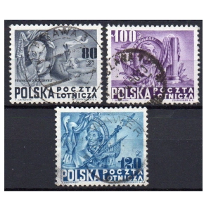 1948 Fi. 489 - 491 kasowane Bojownicy seria znaczków