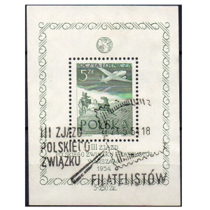 1954 Fi. blok 13 kasowany III Zjazd PZF