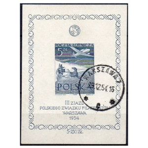 1954 Fi. blok 13 ND kasowany III Zjazd PZF nowodruk