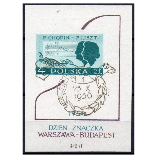 1956 Fi. blok 18 kasowany  Dzień Znaczka
