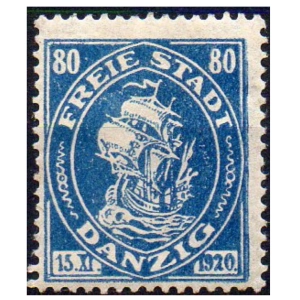 WMG 1921 Fi. 59 ** Proklamacja WMG znaczek pocztowy za 80 Pf