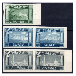 1946 II Korpus  Fi. 1-3x ** znaczki nieząbkowane NZ i parki