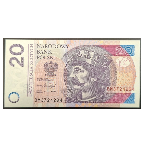 Banknot Polska 20 zł 2016 UNC 15 września