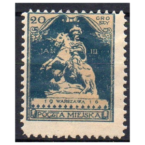 Warszawa 1916 Fi. IVb * Seria pomnikowa 20 groszy znaczek pocztowy