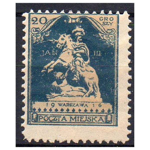 Warszawa 1916 Fi. IVb * Seria pomnikowa 20 groszy znaczek pocztowy