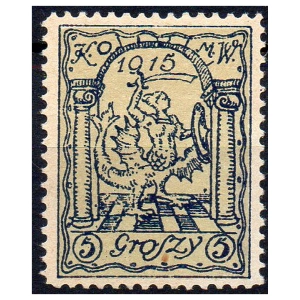 Warszawa Poczta Miejska 1915 Fi. I * Herb miasta i orzeł znaczek pocztowy
