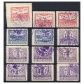 Przedbórz 1918 Fi. 15-17-18 B znaczki kasowane gwarancje