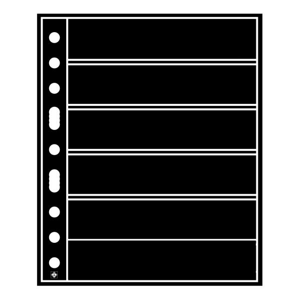Karta strona A4 Grande 6S na znaczki bilety 216x46 mm czarna Leuchtturm 1 sztuka