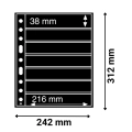 Karta strona A4 Grande 7S na znaczki  216x38 mm czarna Leuchtturm 1 sztuka