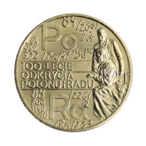 2 zł NG 1998 - 100 Lat odkrycia Polonu i Radu w kapslu ochronnym
