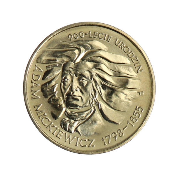 2 zł NG 1998 - Adam Mickiewicz w kapslu ochronnym