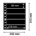 Karta strona A4 Grande 5S na znaczki 216x56 mm czarna Leuchtturm 1 sztuka