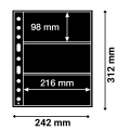 Karta strona A4 Grande 3S na banknoty 216x98 mm czarna Leuchtturm 1 sztuka