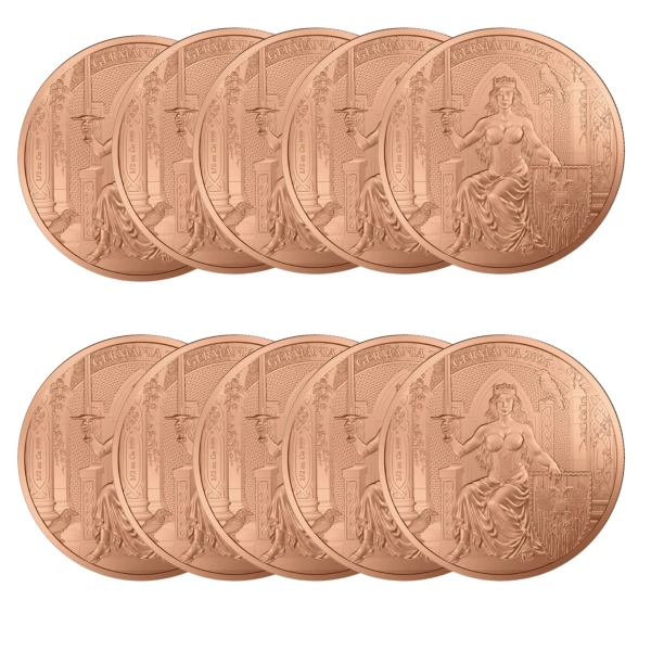 1/2 oz 2026 Germania miedziana moneta x 10