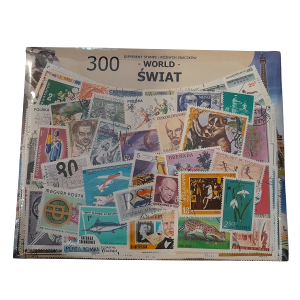 Pakiet 300 znaczków pocztowych - ŚWIAT