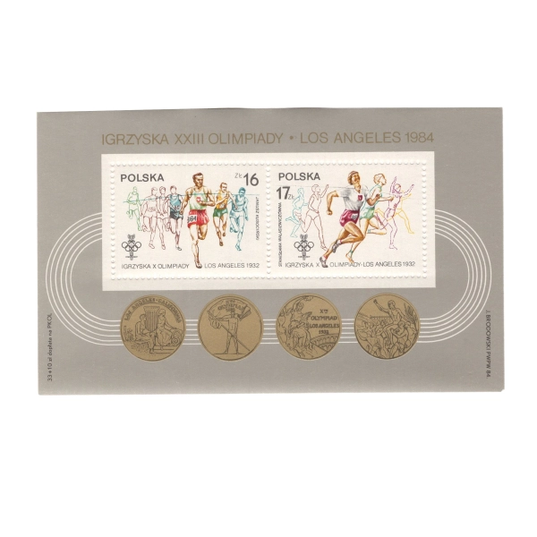 1984 Fi. Blok 124** - XIV Zimowe Igrzyska Olimpijskie w Sarajewie i XXIII Igrzyska Olimpijskie w Los Angeles