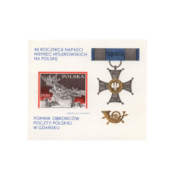 1979 Fi. Blok 109** - 40. rocznica napaści Niemiec hitlerowskich na Polskę